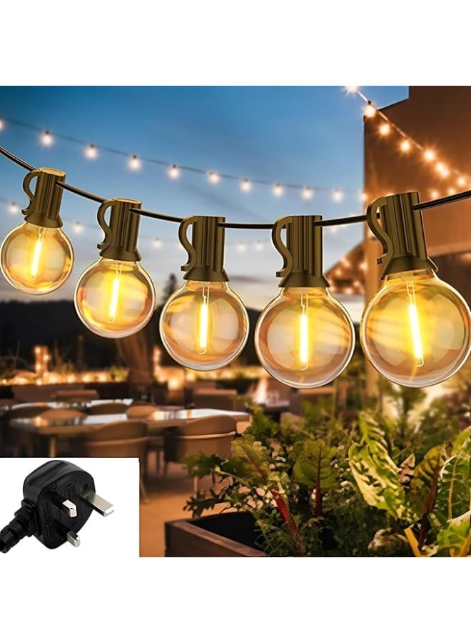 Waterproof Outdoor String Lights 25FT – 25+2 G40 Shatterproof LED Bulbs, Connectable Patio & Party Lighting - Image 3